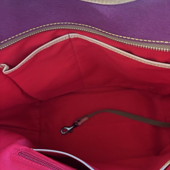 NEW Dooney & Bourke Shoulder Violet Saffiano Leather Satchel & Wallet Bag Tote - Picture 10 of 16